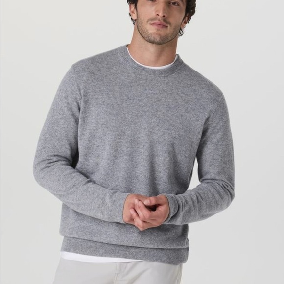 BNWT Vuori Men's 100% Cashmere Berik Classic Gray Crewneck Sweater XL $198 - Picture 3 of 11
